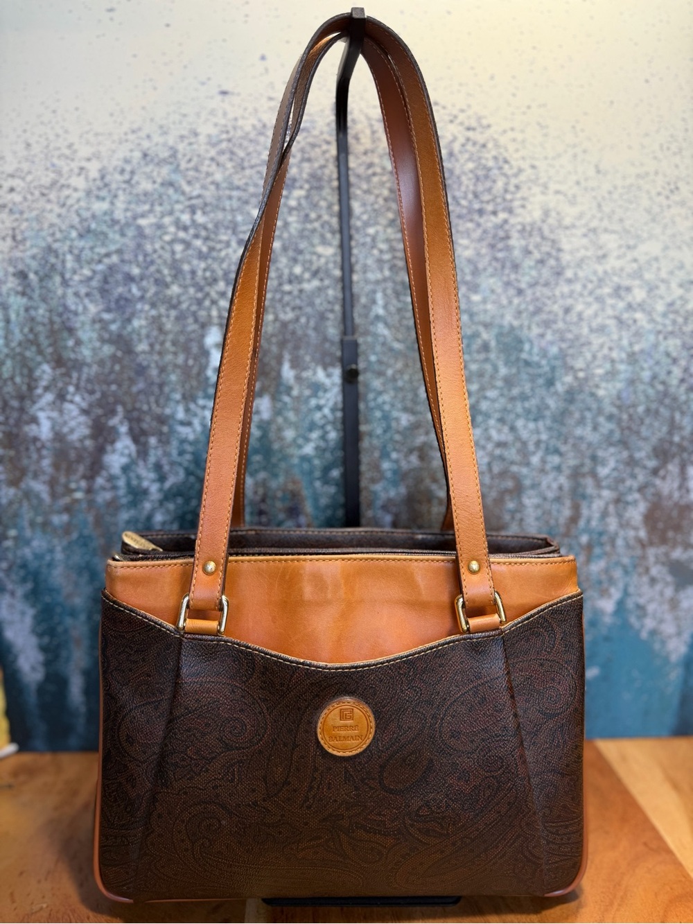 Pierre Balmain Paris 1990s Old Money Paisley Tote Shoulder Bag - Picture 13 of 15